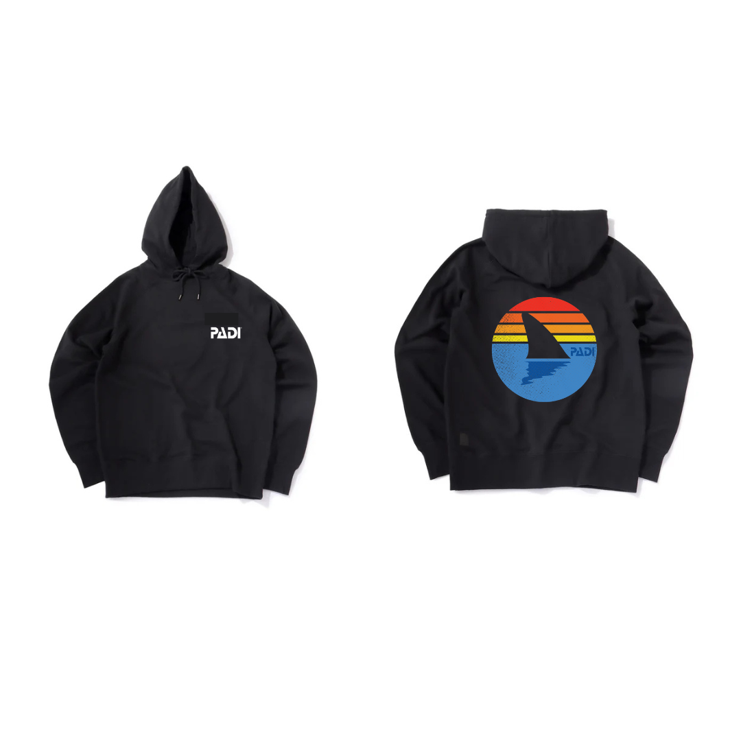PADI x Pure Waste フーディー(シャークフィン サンセット)