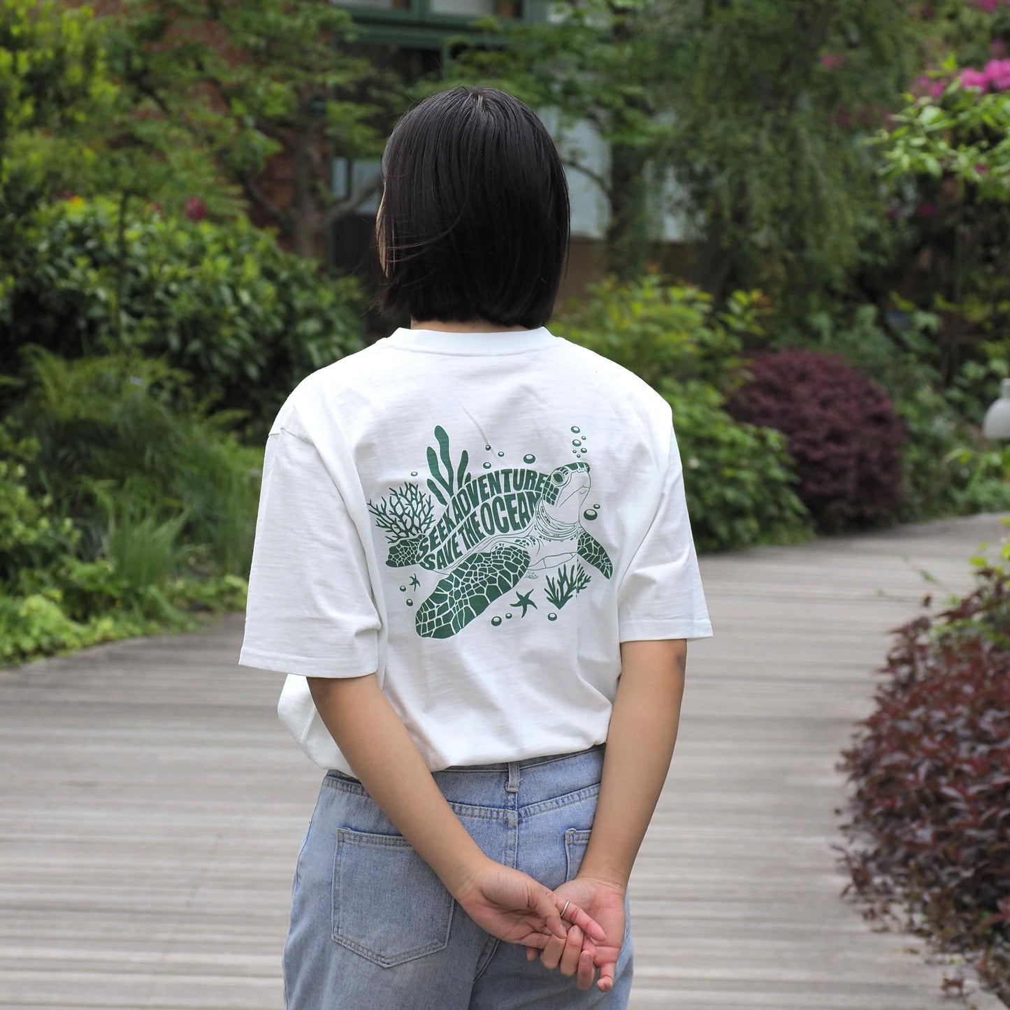PADI x YURIE 廃漁網リサイクルTシャツ（ウミガメ）